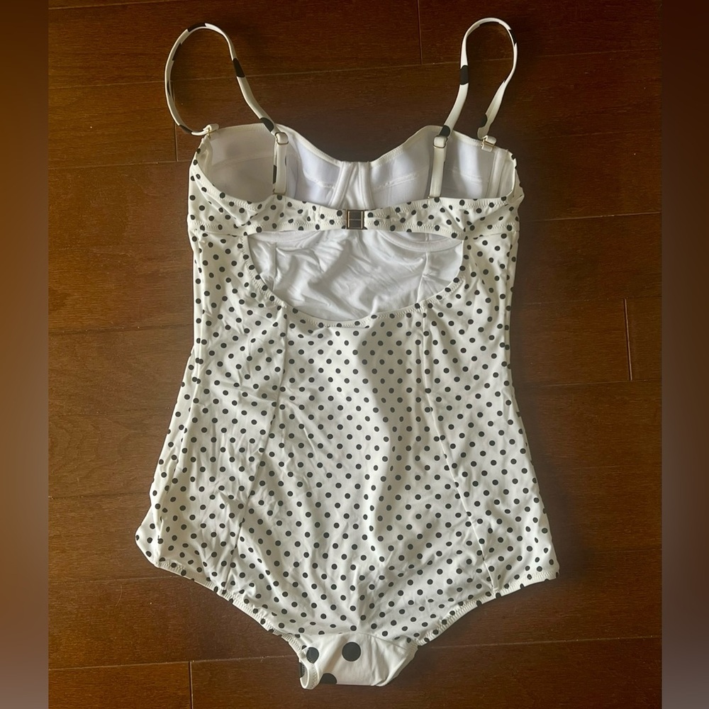 Dolce & Gabbana Black and White Polka Dot One Piece Swimsuit - Picture 2 of 4